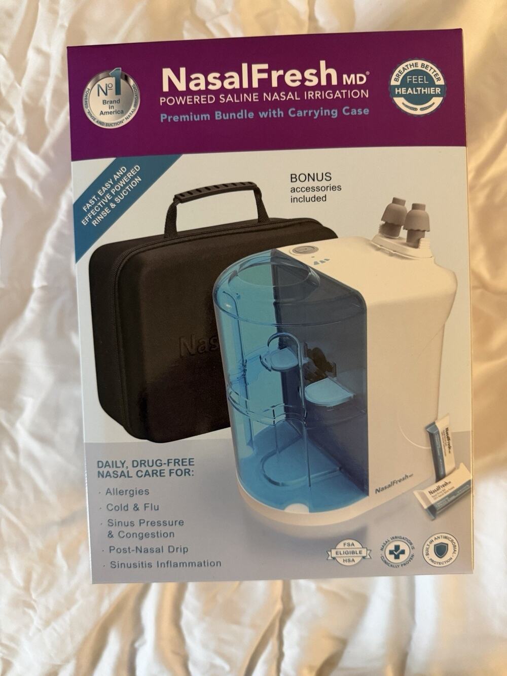 NASALFRESH MD Dual Powered Nasal Sinus Irrigation System Rinse Wash Packet